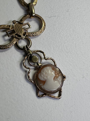 Victorian Gold Fill Cameo Necklace Bloomers and Frocks